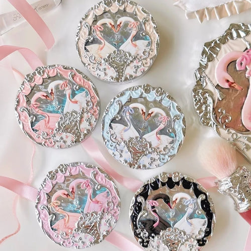 Flowerknows Swan Ballet Series Embossed Blush Palette Cute Makeup Korean Long Lasting Waterproof Face Blushes