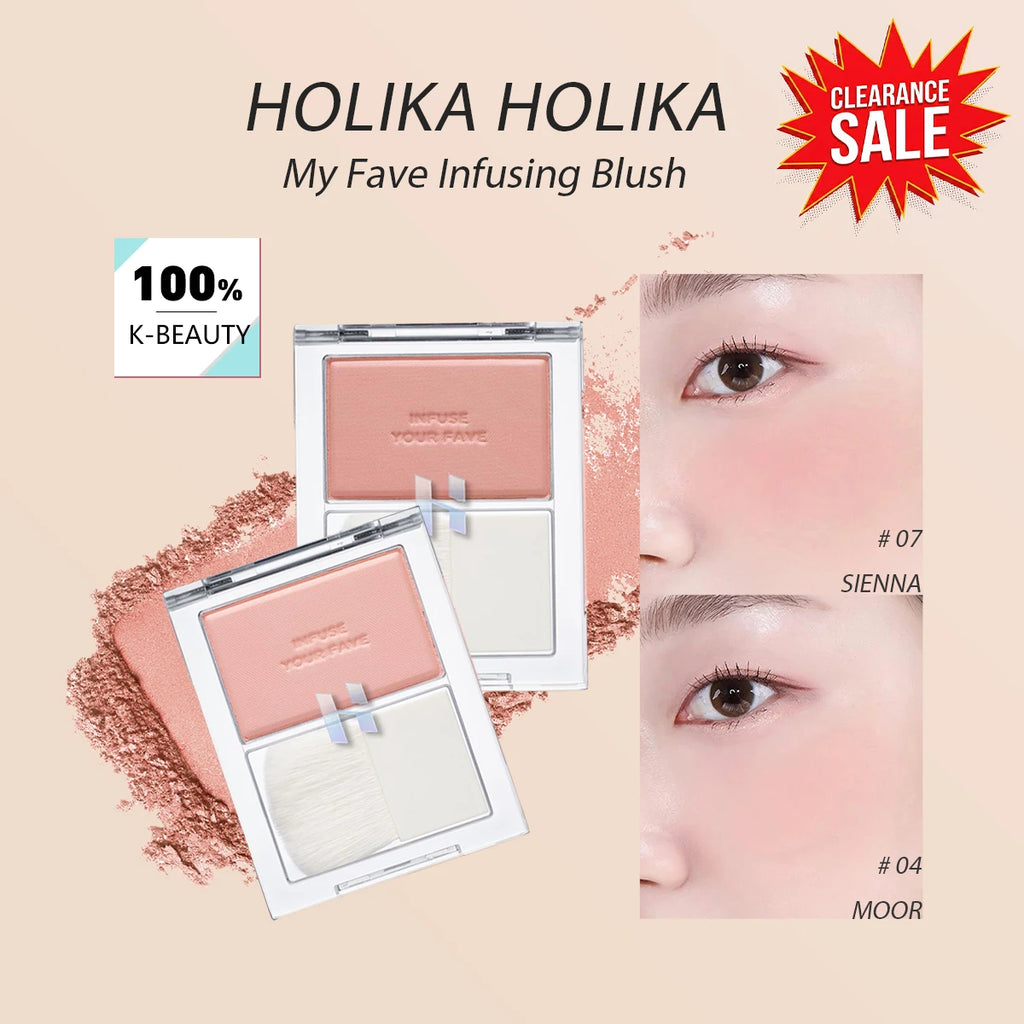 [ClearanceSale] HOLIKA HOLIKA My Fave Infusing Blush 04&07,Minimal Fallout,Natural&Sheer Finish,Korean Cosmetic Makeup
