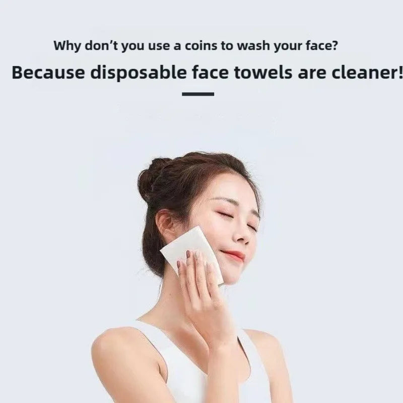 Reusable thickened face towel One pack of 50/100 pieces per pack Travel cleanser wet dry makeup remover cotton soft fabric tool